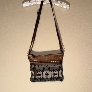 Myra Bag Brown and Black Patterned Crossbody